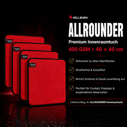 HELLBURN 9er Mikrofaserset (Lack, Felgen & Innenraum)