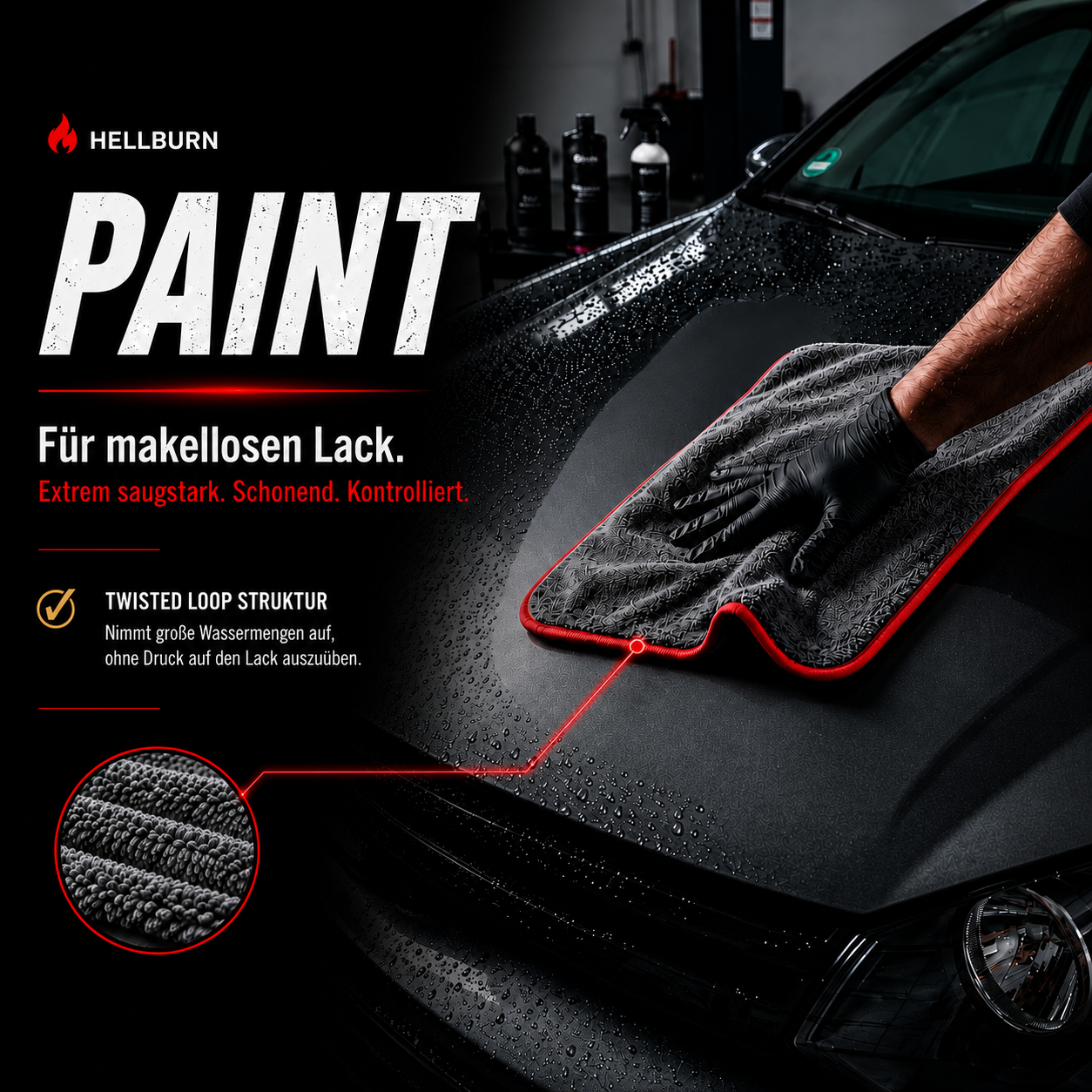 HELLBURN 9er Mikrofaserset (Lack, Felgen & Innenraum)